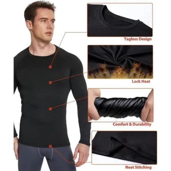 New 5 Pack Men's Thermal Compression Shirt Fleece Lined Long Sleeve - Picture 6 of 8